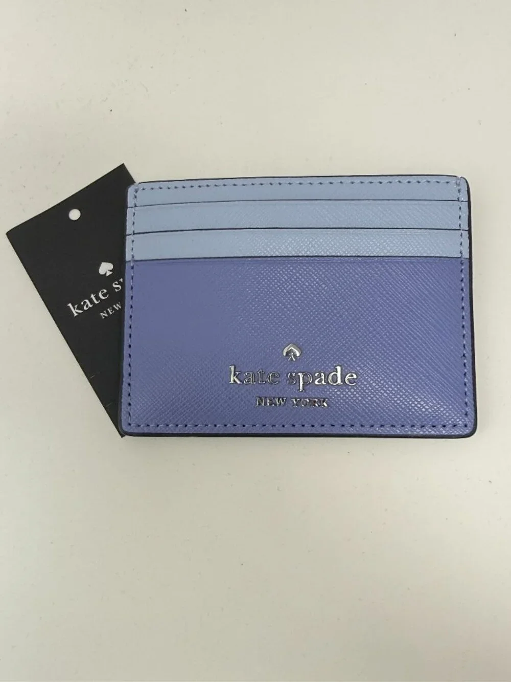 Kate Spade Madison Colorblock Saffiano Cardholder Evening Blue